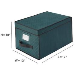 Elf Stor 83-DT5044 Green Christmas Ornament Storage Chest Holds 24 Balls w/ 4" Dividers, Case