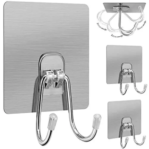 Manspdier Self Adhesive Hooks for Hanging, Wall Hooks for Hanging Hooks, Wall Hangers Without Nails Heavy Duty, Wall Hook, 3 Pack Manspdier Self Adhesive Hooks for Hanging, Wall Hooks for Hanging Hooks, Wall Hangers Without Nails Heavy Duty, Wall Hook, 3 Pack