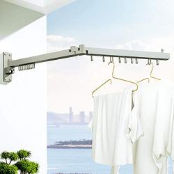 HJYPYJ Magic Airer,360?? Rotate Multifunction Folding Hangers,Adjustable Aluminum Alloy Wall-Mounted Drying Rack,Space-Saving Organizer Hangers,Bearing 100Kg Windproof/Silver / 168CM