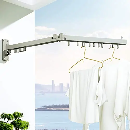 HJYPYJ Magic Airer,360?? Rotate Multifunction Folding Hangers,Adjustable Aluminum Alloy Wall-Mounted Drying Rack,Space-Saving Organizer Hangers,Bearing 100Kg Windproof/Silver / 168CM HJYPYJ Magic Airer,360?? Rotate Multifunction Folding Hangers,Adjustable Aluminum Alloy Wall-Mounted Drying Rack,Space-Saving Organizer Hangers,Bearing 100Kg Windproof/Silver / 168CM