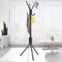 Vaorwne Standing Entryway Coat Rack Coat Tree Hat Hanger Holder Jacket Umbrella Tree Stand Base Metal Children Coat Rack Clothes Tree Hat Hanger Hat Rack Coat Racks Stand for Coats (Black)