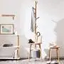 COAT RACK Solid Wood Tree Hook with Stool and Storage Boxes Clothes Hanger COAT RACK Solid Wood Tree Hook with Stool and Storage Boxes Clothes Hanger