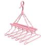 EvaroFly Multipurpose Large Capacity Plastic Folding Hanger, Wind-Proof Household Storage Clothes Hanger - Save Space -Pink 40x25x43cm