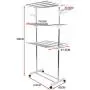 Stainless Steel Three-Layer Foldable Hanger Clothes Drying Rack Household Clothes Shoes Movable Hanger Baby Clothes Hangers
