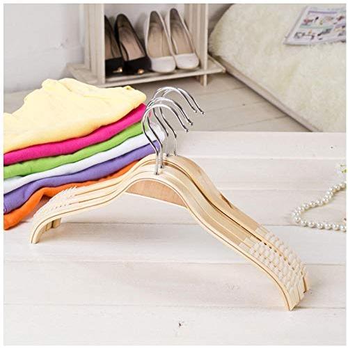 DNJKSA 42 cm Large Wood Mens Clothes Hanger Anti Slip Suit Hanger for Clothing Wardrobe Storage Fashion Shop Display Hanger(5 Pieces/Lot)
