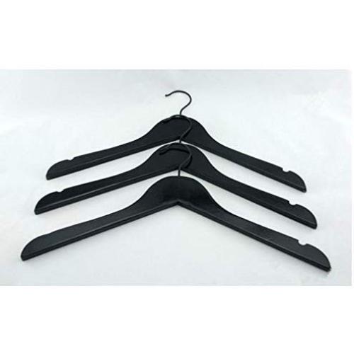 Luxury Black Wooden Hanger for Shirts, 38cm Length, Clothes Hanger (10pcs)