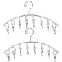 2 Pack Stainless Steel Laundry Hangers Clothes Drying Rack Hanger with 8 Clips for Drying Bras, Lingeries, Underwears, Socks, Towels, Scarfs, Baby Clothes, By Camkey