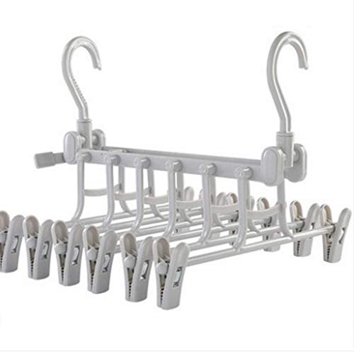 WZP Hanger Multi-Layer Hanger Home Multi-Function Wardrobe Clothes Rack,with Clip Hanger Pants Storage Shelf Non-Slip Hanger Bearing Strong/Gray/As Shown