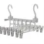 WZP Hanger Multi-Layer Hanger Home Multi-Function Wardrobe Clothes Rack,with Clip Hanger Pants Storage Shelf Non-Slip Hanger Bearing Strong/Gray/As Shown