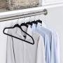 FairOnly 10Pcs/Set Flocking Nonslip Traceless Storage Racks Clothes Hangers Black