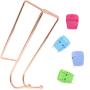 Juvale 5-Piece Cubicle Set - Rose Gold Double Hook Coat Hanger with Fabric Panel Clips (4 Colors)