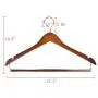 Quality Hangers Wooden Hangers Beautiful Sturdy Suit Coat Hangers with Locking Bar Walnut Finish Gold Hooks (20)