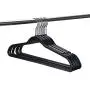 Quality Plastic Non Velvet Non-Flocked Hangers Black Swivel Hook- (50)