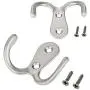18 Pcs Double Prong Robe Hook Retro Cloth Hanger with 40 Pieces Screws, Heavy Duty Wall Mount Coat Hook, Door & Wall Robe Dress Hat Clothes Garment Hangers Towel Rack in Matte Nickel,Silver 18 Pcs Double Prong Robe Hook Retro Cloth Hanger with 40 Pieces Screws, Heavy Duty Wall Mount Coat Hook, Door & Wall Robe Dress Hat Clothes Garment Hangers Towel Rack in Matte Nickel,Silver