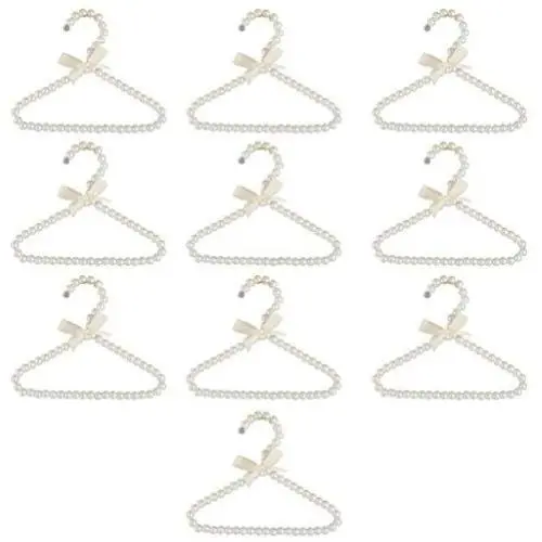 Jili Online Pack of 10Pcs, Pearl White Beaded Hanger Clothes Trouser 20cm Household Organization (White Color) Jili Online Pack of 10Pcs, Pearl White Beaded Hanger Clothes Trouser 20cm Household Organization (White Color)