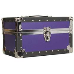 Gilbin Summer Camp and College Dorm Mini Storage Trunk Organizer Keepsake Boxes Treasure Chest Footlocker Size 14" L x 8" H x 8" W Purple