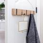 Cher9 Coat Rack,Nailless Folding Coat Hook Hallway Bedroom Door Hat Clothes Rack Hanger Kitchen Toilet Wall Brack Hook,Bamboo Color 4 Hooks