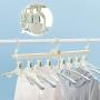 HJYPYJ Magic Hanger,Adjustable PP Folding Hanger,Space-Saving Organizer Hangers,Suitable for Balcony Wardrobe,Load-Bearing 10Kg Non-Slip/Green / 430mm