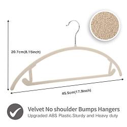 Premium Velvet Hangers - No Shoulder Bumps Suit Hangers with Chrome Hooks,Non Slip Space Saving Clothes Hangers,(Pack of 50) Heavyduty,Rounded Hangers for Sweaters,Coat,Jackets,Pants,Shirts,Dresses