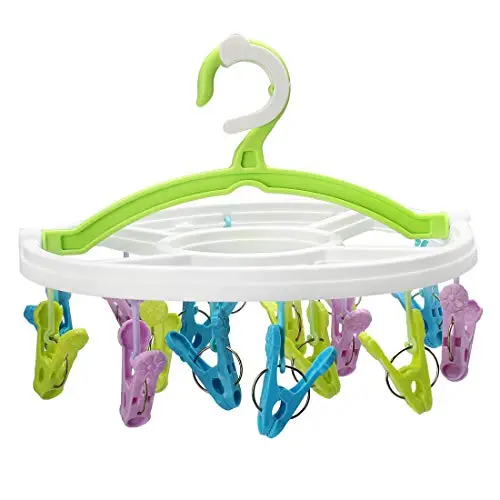uxcell Plastic Home Bathroom 16 Clips Swivel Hook Clothes Underwear Socks Hanger Rack uxcell Plastic Home Bathroom 16 Clips Swivel Hook Clothes Underwear Socks Hanger Rack