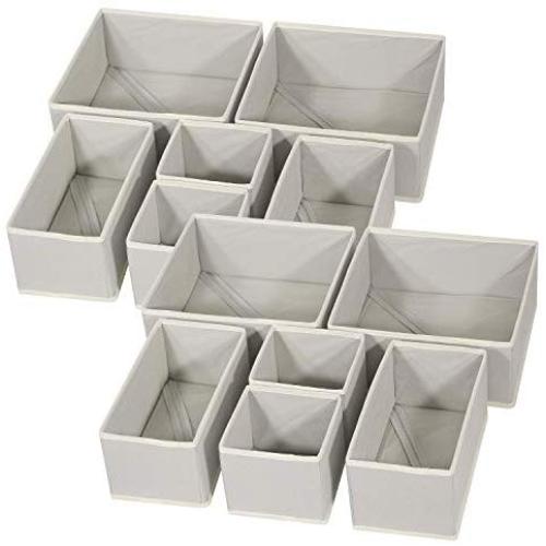 DIOMMELL Foldable Cloth Storage Boxes Closet Dresser Drawer Organizer Fabric Baskets Bins Containers Divider for Baby Clothes Underwear Bras Socks Lingerie Clothing,Set of 12 Grey 444 DIOMMELL Foldable Cloth Storage Boxes Closet Dresser Drawer Organizer Fabric Baskets Bins Containers Divider for Baby Clothes Underwear Bras Socks Lingerie Clothing,Set of 12 Grey 444