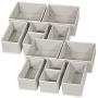 DIOMMELL Foldable Cloth Storage Boxes Closet Dresser Drawer Organizer Fabric Baskets Bins Containers Divider for Baby Clothes Underwear Bras Socks Lingerie Clothing,Set of 12 Grey 444 DIOMMELL Foldable Cloth Storage Boxes Closet Dresser Drawer Organizer Fabric Baskets Bins Containers Divider for Baby Clothes Underwear Bras Socks Lingerie Clothing,Set of 12 Grey 444