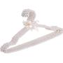 SAASNY 25 Pack White Pearl Beaded 40cm Metal Elegant Clothes Coat Garment Trouser Bar Hangers. Ideal for Home and Shops