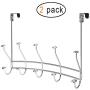 Mebbay 2 Pack Over The Door Hook Rack, Stainless Steel Heavy Duty Organizer Hooks, Over Door Hanger for Clothes, Coats, Towels, Hats or Handbags - 5 Dual Hooks Mebbay 2 Pack Over The Door Hook Rack, Stainless Steel Heavy Duty Organizer Hooks, Over Door Hanger for Clothes, Coats, Towels, Hats or Handbags - 5 Dual Hooks