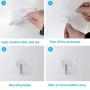 36 Pack Adhesive Hooks Heavy Duty Wall Hooks Transparent Reusable Hooks 30lb(Max) Waterproof and Oilproof for Bathroom and Kitchen