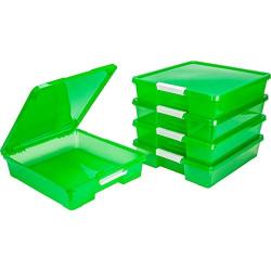 Storex Classroom Student Project Box, 12 x 12 Inches, Tint Green, 5-Pack (63207U05C)