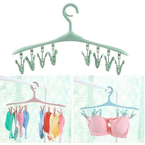 10PCS 8-Clips Underwear Socks Hangers Multi Function Clothing Drying Rack Wardrobe Storage Clothes Hanger Organizer Clothespin Random Color