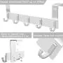 Rongyuxuan Over The Door Hook Hanger, Aluminum Coat Hanger Towel Rack with 5 Hooks for Coats, Hats, Scarves, Towels, Robes, Jackets, Leashes, Hoodies Rongyuxuan Over The Door Hook Hanger, Aluminum Coat Hanger Towel Rack with 5 Hooks for Coats, Hats, Scarves, Towels, Robes, Jackets, Leashes, Hoodies