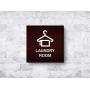 iCandy Products Inc Laundry Room, Cloth Hanger Hotel Business Office Building Sign 12x12 Inches, Dark Walnut, Metal