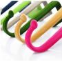 Black 6 Pcs Plastic Over the Door Hooks Door Hanger Clothes Hook