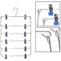 2pcs Random Color Clothes Hangers Multilayer Skirt Trouser Hanger for Pants Non Slip Metal Hanger Clips with 12 Clips Clothing Storage Rack Holder