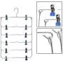2pcs Random Color Clothes Hangers Multilayer Skirt Trouser Hanger for Pants Non Slip Metal Hanger Clips with 12 Clips Clothing Storage Rack Holder