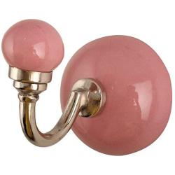 Indianshelf Handmade 1 Artistic Vintage Pink Ceramic Solid Clothes Hooks Holders/Key Holder