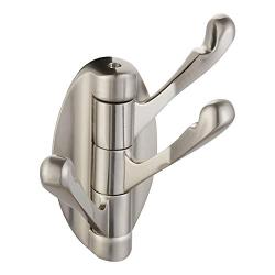 Swivel Robe Towel Hook, APLusee Hinged Triple Pronged Coat Hook, Utility Home Storage Foldable Towel Hanger, Brushed Nickel