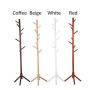 Decdeal Wooden Coat Rack Tree with 8 Hook - Standing Coat Rack Hat Hanger Stand for Clothes Suits Accessories, 4 Color