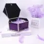 BJ Decor Glass Jewelry Box,Purple Decorative Keepsake Boxes Mirrored Trinket Boxes Personalized Storage Boxes Organizer for Jewelry Glasses Watch Accessories(7.5x5.75x3in)