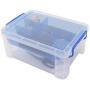 Super Stacker Divided Storage Boxes with Removable Divider Tray, 14.25" x 10.3" x 6.5", Clear