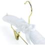 HANGERWORLD 10 White 17inch Satin Padded Coat Clothes Hangers with Clips for Skirts Pants Wedding Garments