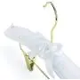 HANGERWORLD White 17inch Satin Padded Coat Clothes Hangers with Clips for Skirts Pants Wedding Garments