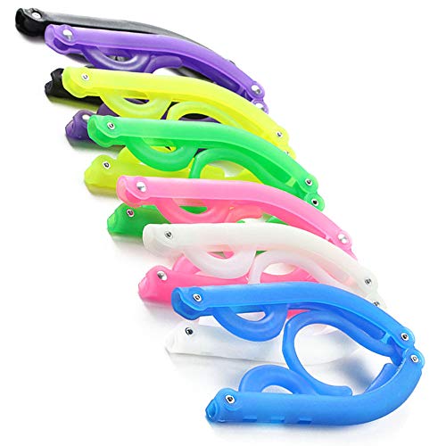 12PCS Folding Travel Hangers ? 3 Section Design, Collapsing Clothing Hangers, Space Saving and Lightweight for Easy Carrying and Storing ? Strong Plastic and Aluminum Alloy Rivets (Transparent)