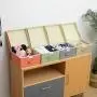 YueYue Small 4 Pack Fabric Stroage Boxes with Lids, Linen Foldable Stroage Boxes with lids 4 Color Set 12.4in/12in/6.7in