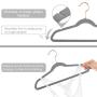 MIZGI Premium Kids Velvet Hangers (Pack of 50) 14" Wide with Copper/Rose Gold Hooks,Space Saving Ultrathin,Nonslip Hangers use for Petite Junior Childrens Skirt Dress Pants,Clothes Hangers (Gray-01)