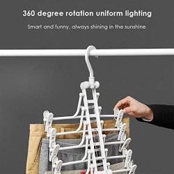 GQQG Pants Hangers with Clips Space Saving Trousers Skirt Hangers Magic Hanger Plastic Heavy Duty Non-Slip Closet Clothes Hangers for Adult Kids, White (Size : 2PCS)