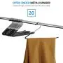 ZOBER Slack/Trousers Pants Hangers - 20 Pack - Strong and Durable Anti-Rust Chrome Metal Hangers, Non Slip Rubber Coating, Slim & Space Saving, Open Ended Design for Easy-Slide Pant, Jeans, Slacks Etc