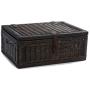 The Basket Lady Covered Wicker Storage Basket, Large, 20 in L x 14 in W x 8 in H, Antique Walnut Brown The Basket Lady Covered Wicker Storage Basket, Large, 20 in L x 14 in W x 8 in H, Antique Walnut Brown