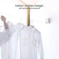 4.2M Stainless Steel Retractable Clothesline Indoor Clothes Hanger Drying Rack Travel Accessories, White